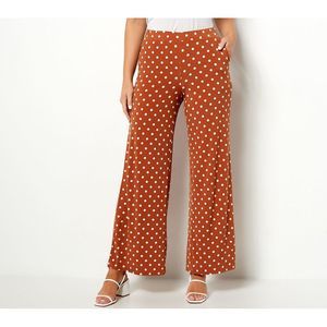 Polka Dot Wide-Leg Pants in Brown
